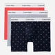 Набор трусов боксеров мужских хлопковых Calvin Klein NB4394-4UV(Misty Grey Multi) L 3 шт Красный/Серый/Темный синий (199156151404) - изображение 1