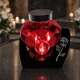 Лампадка на сонячній батареї скляне 3D серце з розою | червона | LED 21 см - зображення 5