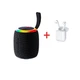 Портативна колонка Remax RB-M81 / RGB / TWS / Bluetooth 5.4, USB, TF card / FM-радіо / до 5 годин + Подарунок Бездротові блютуз навушники Remax Proda PD-BT230 TWS - зображення 1