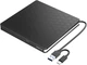 внешний dvd привод usb 30 type c cd dvd burner портативный slim плеер черный для ноутбука macbook windows - изображение 1