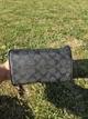 Жіноча чорна сумка Coach Micro Bennett Satchel in Signature Canvas з брелоком «Вишеньки». сумка коач з фірмовим візерунком C - изображение 5