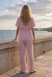 Льняна сорочка з куліскою L-XL. Рожевий - зображення 3