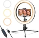 Кольцо световое AIXPI Ring Light 10 дюймов (25.4 см) USB питание 3 режима 10 уровней яркости черный белый - изображение 1