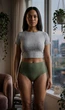 Бавовняні трусики високої посадки Primark Cares XL зелений Т-1115/1 - изображение 1