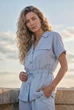 Льняная рубашка с кулиской XXL-3XL. Голубой - изображение 1