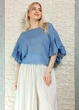 Блуза батистова з воланами блакитна New Collection 11-108 - S-L - блакитний - зображення 2