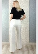 Джинси wide leg декоровані стразамі білі di classe 38-9967 - W34 - білий - изображение 4