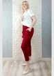 Стрейчеві брюки зі стрілками та леопардовим поясом бордові Italy Moda 15-609 - бордовий - L-XXL - изображение 4