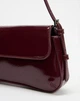 Женская лакированная сумка багет бордовая в стиле Zara компактная сумочка на плечо - изображение 5