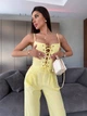 Жіночий лляний костюм жовтий 42-44 1545/504 - изображение 2