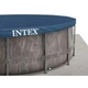 Каркасный бассейн Intex 26742 с полной комплектацией: лестница, фильтр-насос, тент, подстилка, 457х122 см, прочная и надежная конструкция, стильный дизайн "под дерево", серый - изображение 5