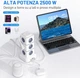 Удлинитель 16 в 1 10A VIYSPNV, электрический удлинитель, 3 метра, с 2 USB A и 2 USB C розетками, защитой от перенапряжения и 3 независимыми выключателями. Белый - изображение 3
