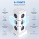 Удлинитель 16 в 1 10A VIYSPNV, электрический удлинитель, 3 метра, с 2 USB A и 2 USB C розетками, защитой от перенапряжения и 3 независимыми выключателями. Белый - изображение 6