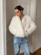 Шуба под ламу без воротника - Classyme - S - Белый - (43sh) - изображение 1