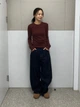 Лонгслив длинный женский Uniqlo 184201004 L Коричневый (1159864938) - изображение 3