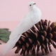 Декоративний муляж Білий Голуб 24 см, садова фігура птаха з пір'ям Artificial Dove Garden Decor - изображение 4