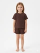 Костюм футболка та шорти дитячий на дівчинку зі стразами Citcit Kids Wear 98р Коричневий (1686) - изображение 1