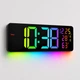 Настінний електронний Led годинник Mids NS-677 RGB з 8 кольорами підсвічування та дистанційним керуванням, чорні - зображення 1