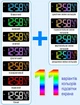 Настінний електронний Led годинник Mids NS-677 RGB з 8 кольорами підсвічування та дистанційним керуванням, чорні - зображення 2