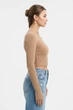 Топ жіночий однотонний темно-бежевого кольору Fashion розмір 42-44 (216064) - зображення 2