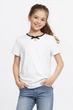 Блузка для девочки с коротким рукавом Sly 119/S/18 белый 152 - изображение 1