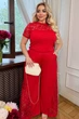Брючний костюм Defile батал 0142 з гіпюром червоний 50-52 - зображення 5