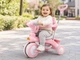 Триколісний велосипед Baby Carriage 588 з батьківською ручкою та кошиком / Велосипед-коляска Рожевий - зображення 2