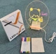 Доска светодиодная для рисования и заметок с подсветкой USB и маркерами, круглая белая - изображение 4