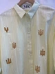 Женская рубашка оверсайз с дизайнерской вышивкой Modna KAZKA MKZAR22050/1 - Oversize 42/52, Жовтий - изображение 4