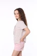Футболка с коротким рукавом для девочки 140 цвет пудровый YUKI ЦБ-00295236 - изображение 3