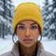 Шапка из хлопка и акрила One Size для девушки и парня, головной убор шапка демисезонный унисекс для повседневной носки - изображение 3