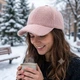 Кепка женская зимняя теплая искусственный мех регулируемая 54-60 см, демисезонная розовая бейсболка для парня и девушки - изображение 8