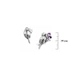 Серьги пусеты серебряные в форме птицы Соловейко Amethyst 925 Zirkon - изображение 2