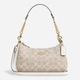Сумка-багет женская из натуральной кожи маленькая Coach Teri Shoulder Bag In Signature Canvas BG-COA-89 Бежевая (196395556632) - изображение 1