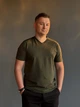 Чоловічі зелені футболки з V-вирізом "Тризуб" M-54-XXL - зображення 5