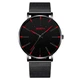 Наручные часы Geneva Fashion Red сетчатый ремешок минималистичные кварцевые часики мужские/женские (унисекс) - изображение 1