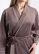 Жіночий велюровий халат на запах середньої довжини Giulia SOFT WINTER 7320/080 L Brown-mokko - изображение 3