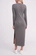 Жіноча сукня максі в рубчик з боковим розрізом Giulia MOSSLINES 8809/150 L Grey-gunsmoke melange - зображення 2
