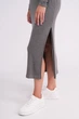 Жіноча сукня максі в рубчик з боковим розрізом Giulia MOSSLINES 8809/150 L Grey-gunsmoke melange - зображення 3