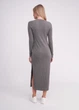 Жіноча сукня максі в рубчик з боковим розрізом Giulia MOSSLINES 8809/150 L Grey-gunsmoke melange - зображення 6