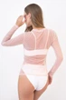 Жіночий лонгслів в сітку Giulia AIR MESH 7001/070 S/M Pink-pale, прозорий лонгслів в горошок - зображення 4