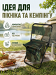Складной туристический стул с термосумкой до 100 кг для рыбалки пикника и кемпинга 35×28×59 см камуфляж (49676082) - изображение 3