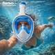 Маска для снорклінгу Renvo Alas повнолицьова панорамна 180° з кріпленням GoPro Біло-блакитний S/M (FM100-0306 S/M) - зображення 3