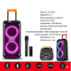 Bluetooth колонка портативна TTD-2821 40 Вт з мікрофоном та підсвіткою для вечірок і вулиці - зображення 3