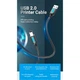 Кабель для принтера USB 2.0 AM/BM 1.0m 480Mbps PVC black Vention (COQBF) - зображення 2