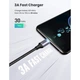 Дата кабель USB-C to USB-C 3.0m 60W US255 90-degree Angle Black Ugreen (80714) - изображение 3