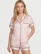 Сатиновая пижама Victoria's Secret Glazed Satin Short Pajama Set — Signature Stripe - Розовая полоска - XS - изображение 5