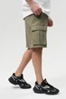 Чоловічий літній костюм URBAN CARGO SET, футболка та шорти, оливковий у розмірі S - зображення 11