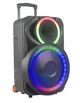 Акустична переносна Bluetooth колонка Kolav F-1230 з двома радіомікрофонами 12" 40Вт FM, USB, AUX, RGB - зображення 2