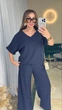 Жіночий прогулянковий костюм вільного крою (блуза+брюки) Uaclothes 46-48 Синій (like38635-190691350) - изображение 2